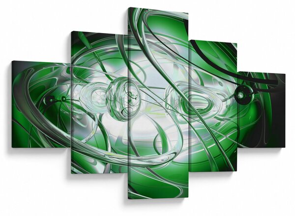 Zielony abstrakcyjny obraz (125x70 cm)