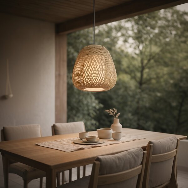 Lampa wisząca Japandi Bamboo 30 cm IP44 - Moana