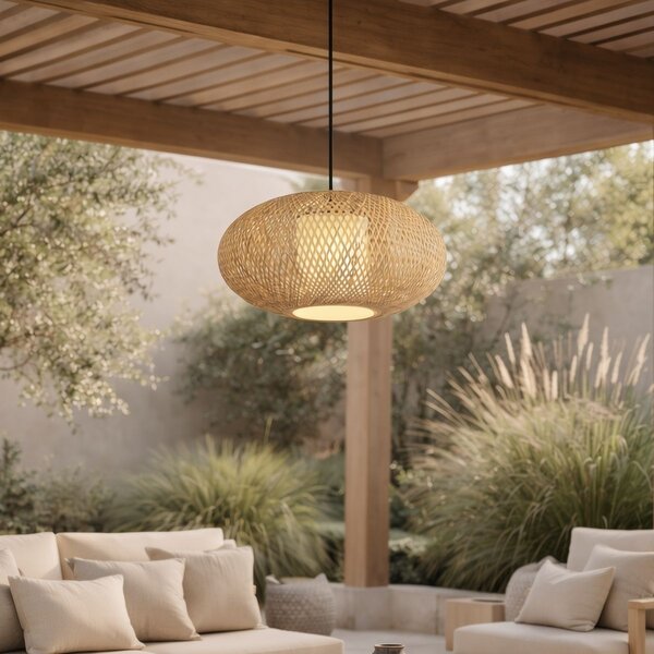 Lampa wisząca Japandi Bamboo 50 cm IP44 - Moana