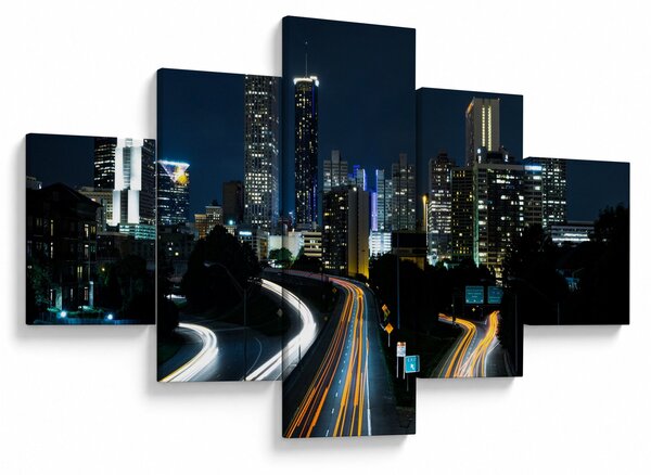 Obraz nocnej metropolii (125x70 cm)