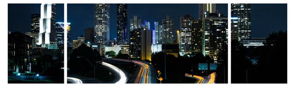 Obraz nocnej metropolii (170x50 cm)