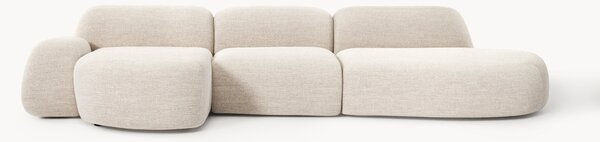 Narożna sofa modułowa Bouclé z szezlongiem Wolke (4-osobowa)