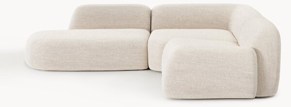 Narożna sofa modułowa Bouclé z szezlongiem Wolke (4-osobowa)