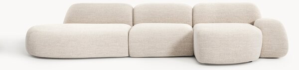 Narożna sofa modułowa Bouclé z szezlongiem Wolke (4-osobowa)