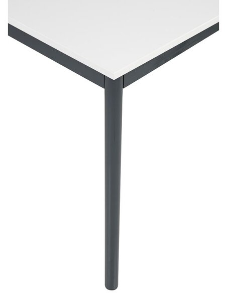 Stół jadalniany, 160x80 cm, ciemnoszara podstawa, biały