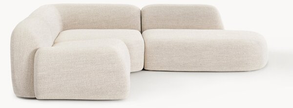 Narożna sofa modułowa Bouclé z szezlongiem Wolke (4-osobowa)