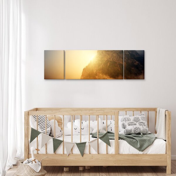 Obraz góry we mgle (170x50 cm)