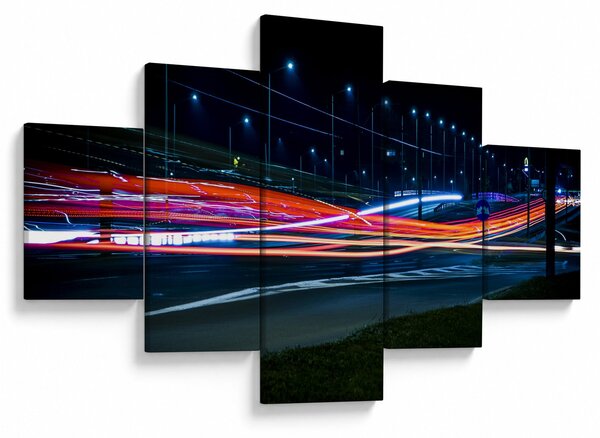 Obraz miasto nocą (125x70 cm)