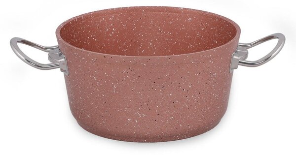 Różowy aluminiowy garnek z pokrywką Güral Porselen Classic, ø 20 cm