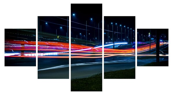 Obraz miasto nocą (125x70 cm)