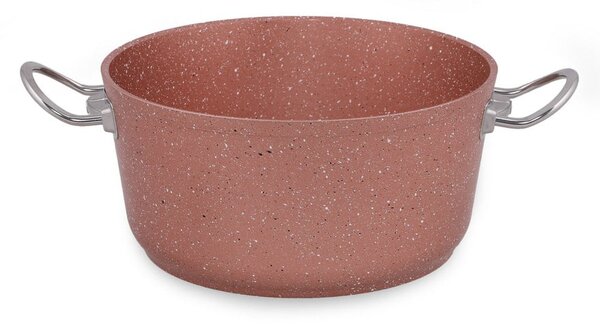 Różowy aluminiowy garnek z pokrywką Güral Porselen Classic, ø 24 cm
