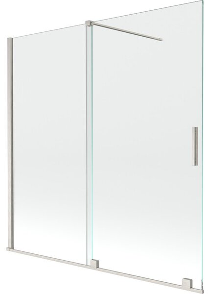 Mexen Velar parawan nawannowy 2-skrzydłowy rozsuwany 160 x 150 cm, transparent, nikiel szczotkowany - 896-160-000-01-97