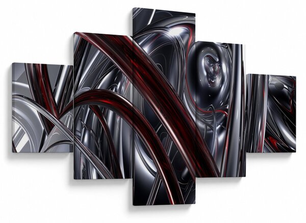 Obraz szarej abstrakcji (125x70 cm)