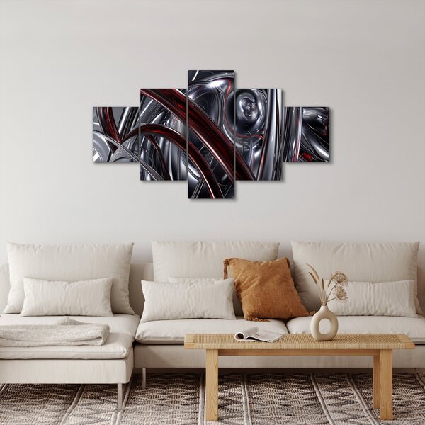 Obraz szarej abstrakcji (125x70 cm)