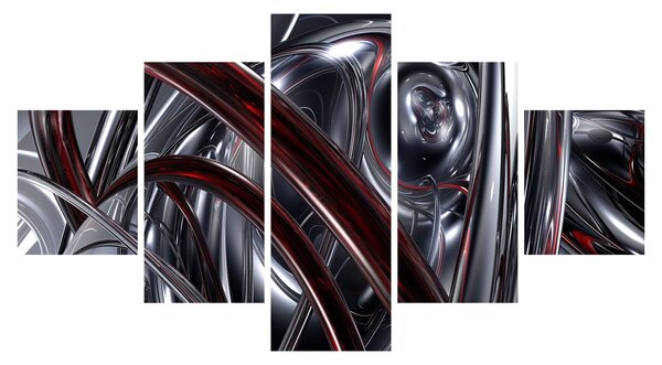 Obraz szarej abstrakcji (125x70 cm)