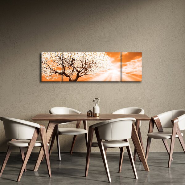 Pomarańczowy obraz drzewa (170x50 cm)