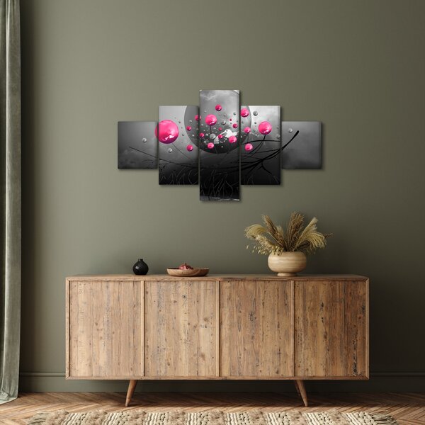 Obraz różowych abstrakcyjnych kul (125x70 cm)