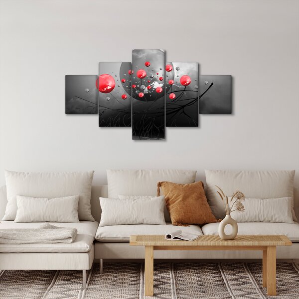 Obraz czerwonych abstrakcyjnych kul (125x70 cm)