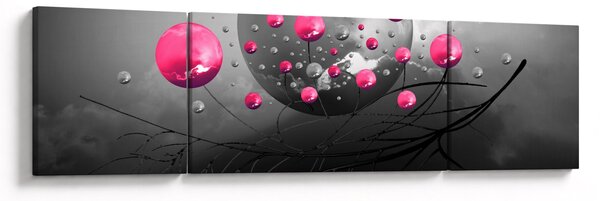 Obraz różowych abstrakcyjnych kul (170x50 cm)