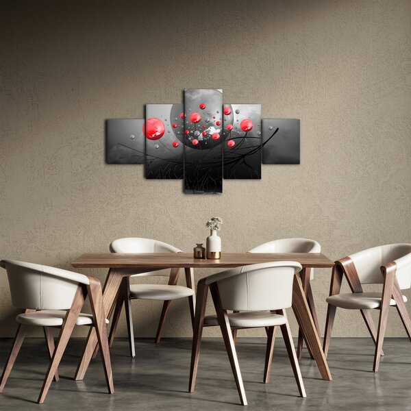 Obraz czerwonych abstrakcyjnych kul (125x70 cm)