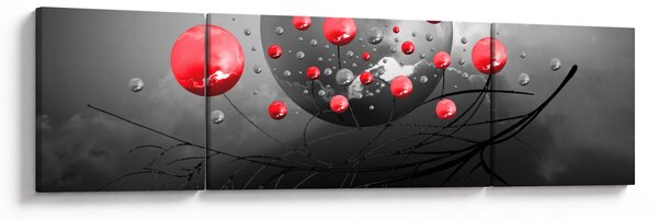 Obraz czerwonych abstrakcyjnych kul (170x50 cm)