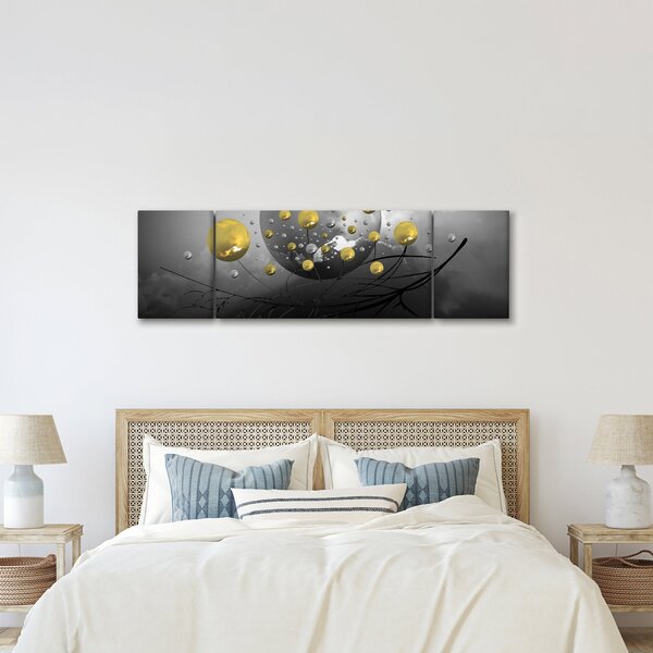 Obraz złotych abstrakcyjnych kul (170x50 cm)