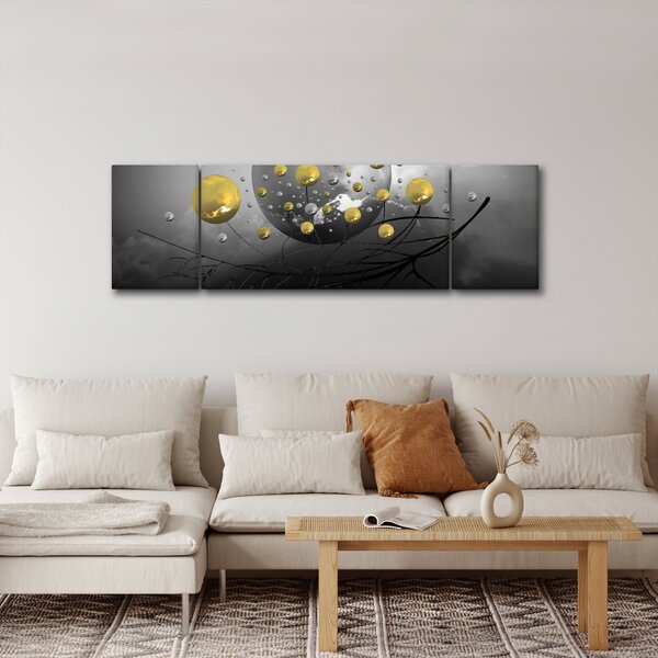Obraz złotych abstrakcyjnych kul (170x50 cm)