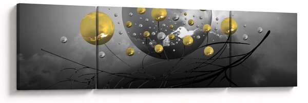 Obraz złotych abstrakcyjnych kul (170x50 cm)