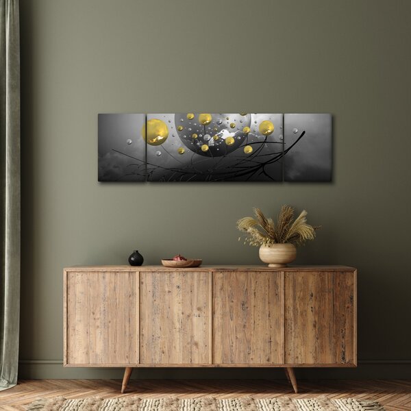 Obraz złotych abstrakcyjnych kul (170x50 cm)