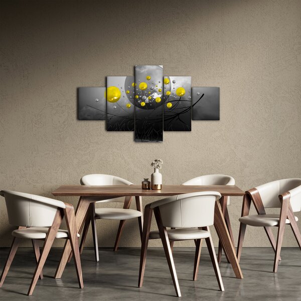 Obraz - żółte abstrakcyjne kule (125x70 cm)