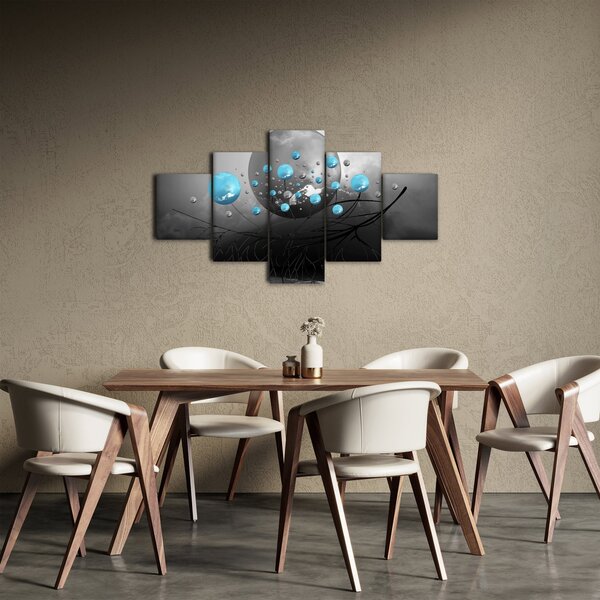 Obraz - jasnoniebieskie abstrakcyjne kule (125x70 cm)