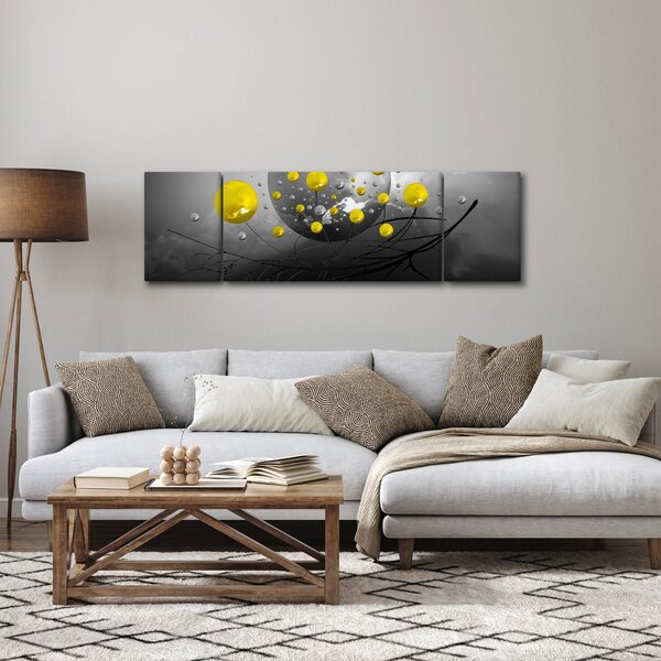 Obraz - żółte abstrakcyjne kule (170x50 cm)