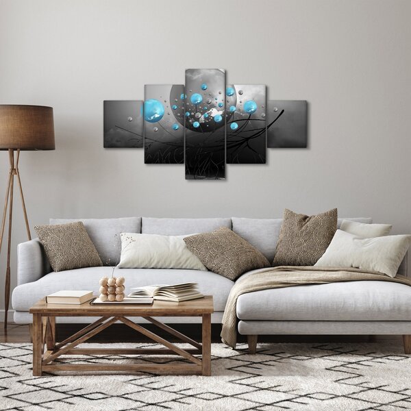 Obraz - jasnoniebieskie abstrakcyjne kule (125x70 cm)