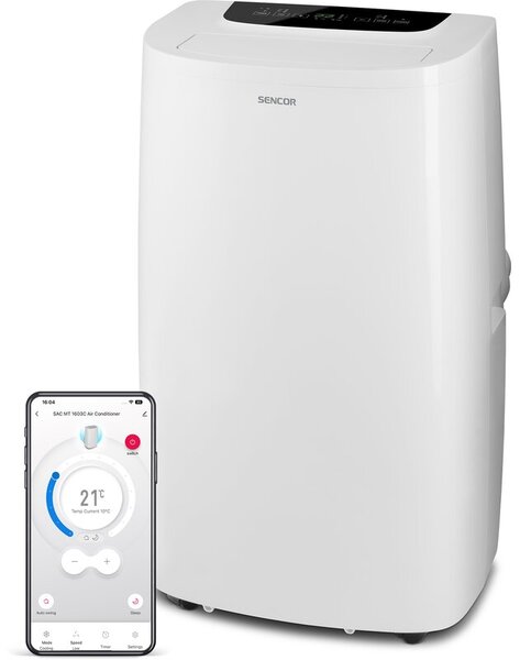 Klimatyzator przenośny SENCOR SAC MT1603C 3 Tryby pracy Funkcja Sleep Sterowanie smartfonem Timer Wi-Fi
