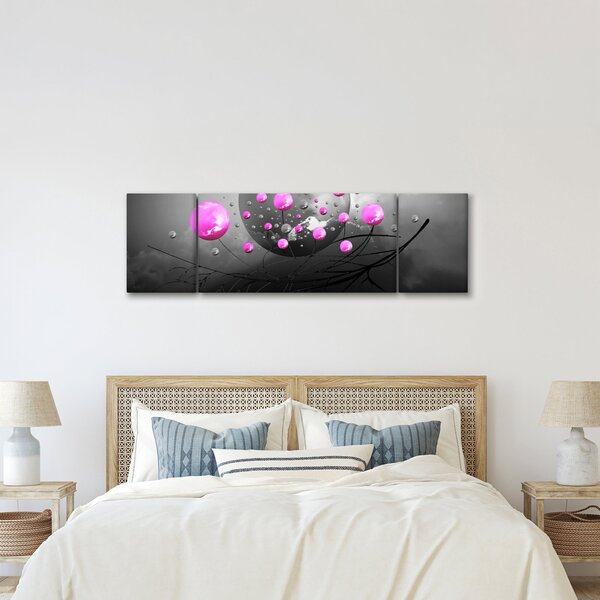 Obraz różowych kul (170x50 cm)