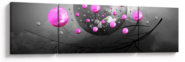 Obraz różowych kul (170x50 cm)