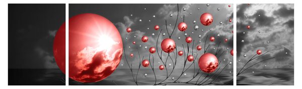 Obraz czerwonych kul (170x50 cm)