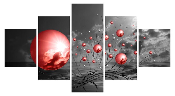 Obraz czerwonych kul (125x70 cm)