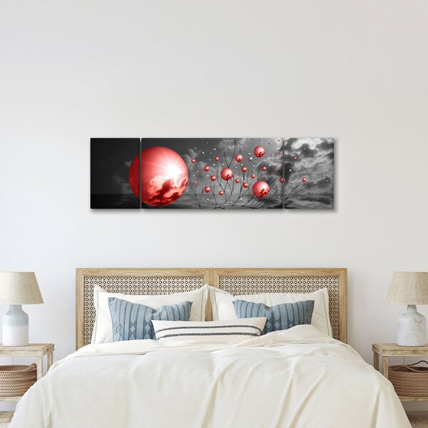 Obraz czerwonych kul (170x50 cm)