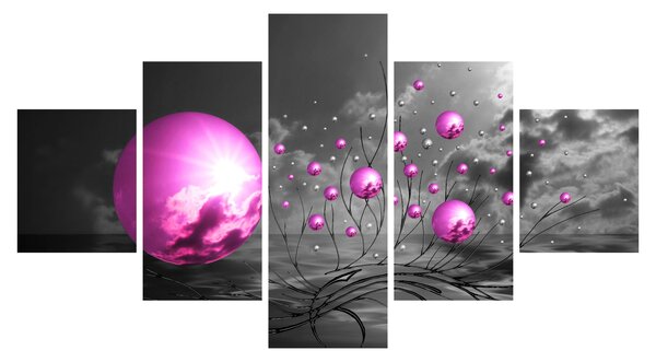 Obraz różowych kul (125x70 cm)
