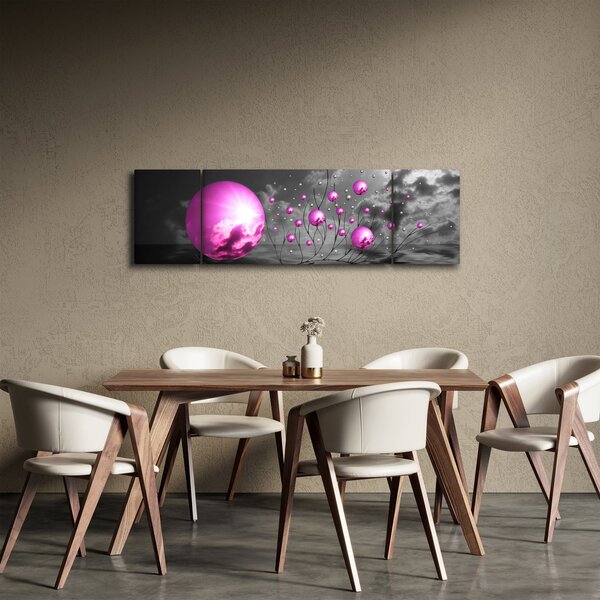 Obraz różowych kul (170x50 cm)