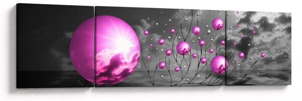 Obraz różowych kul (170x50 cm)