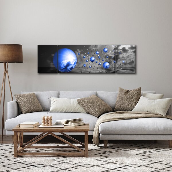 Obraz ciemnoniebieskich kul (170x50 cm)