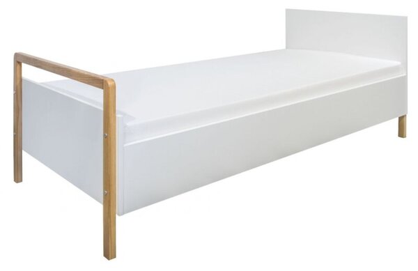 Łóżko dziecięce VICTOR 180x80 białe/dąb bez szuflady/bez materaca