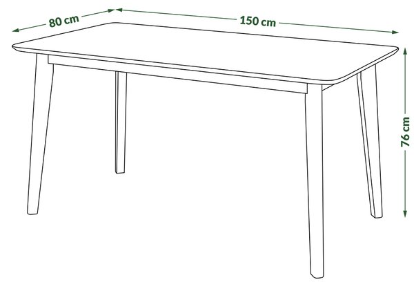 ROXY Dąb Naturalny - STÓŁ PROSTOKĄTNY DREWNIANY 120 lub 150 cm DO KUCHNI/JADALNI RETRO