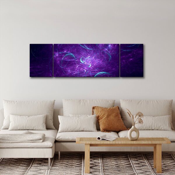 Obraz nowoczesnej niebieskiej abstrakcji (170x50 cm)