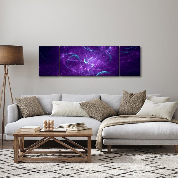 Obraz nowoczesnej niebieskiej abstrakcji (170x50 cm)