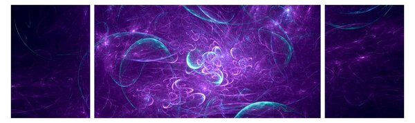 Obraz nowoczesnej niebieskiej abstrakcji (170x50 cm)