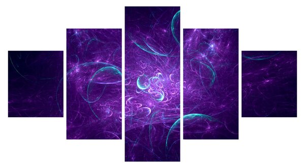 Obraz nowoczesnej niebieskiej abstrakcji (125x70 cm)