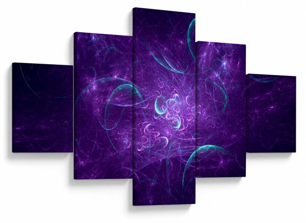 Obraz nowoczesnej niebieskiej abstrakcji (125x70 cm)